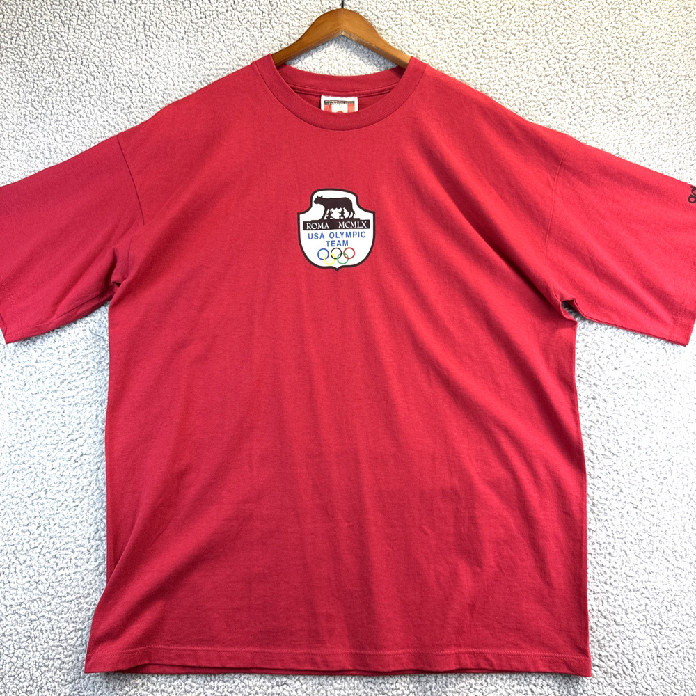 Adidas Roma MCMLX USA Olympic Team Tee Men's T-Shirt Red XL NWT Vintage